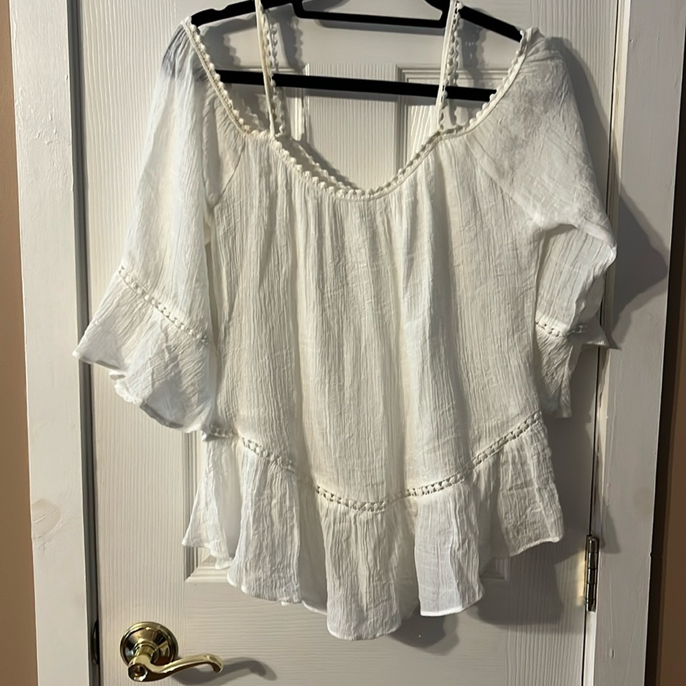 A. Peach white top